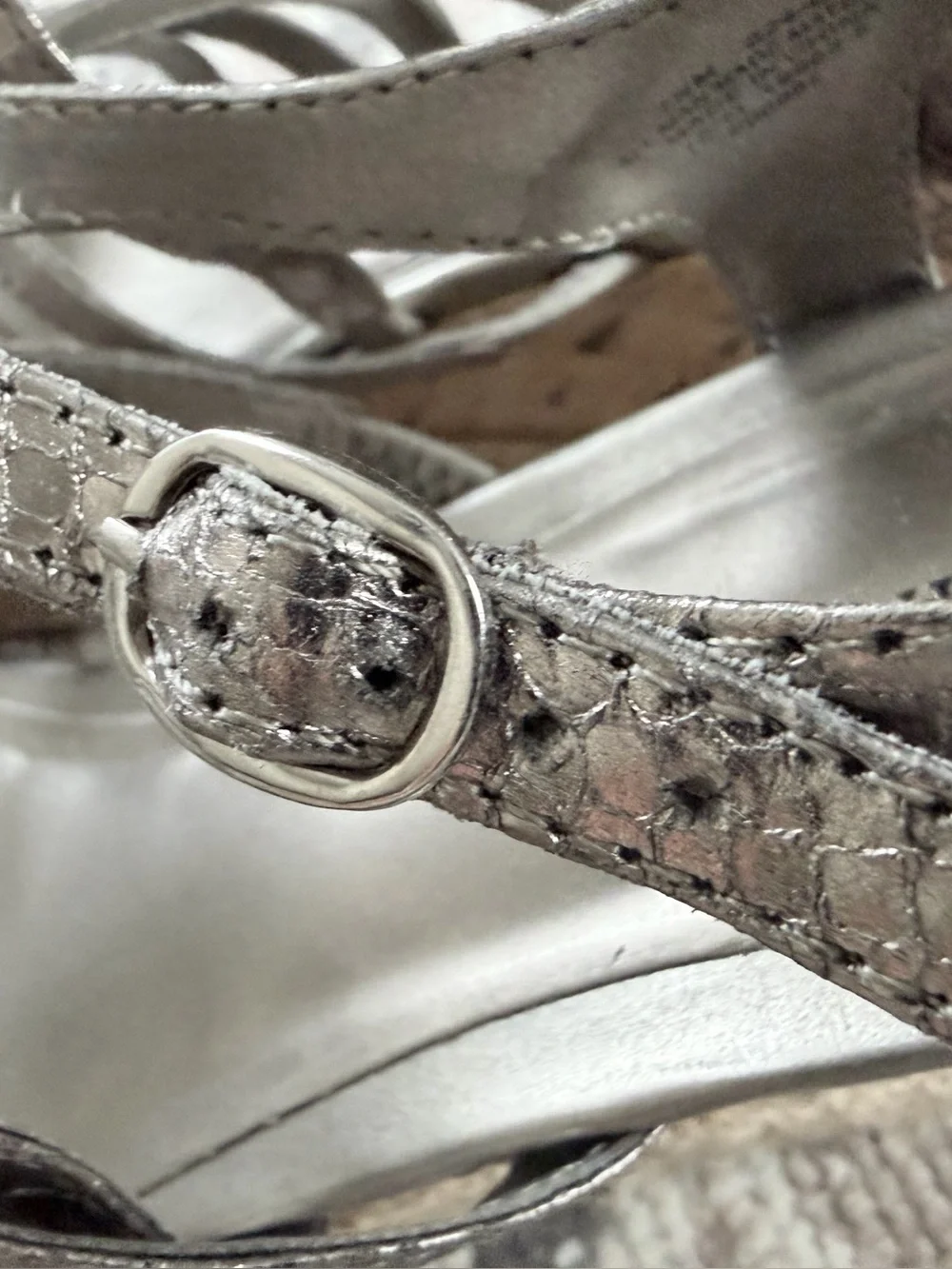 St. John’s Bay Silver Strappy Wedge Sandals